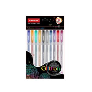 STYLO POCHETTE DE 10 GLITER GEL UNIMAX