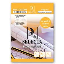 PAPIER CALQUE 50F  A4 SELECTA
