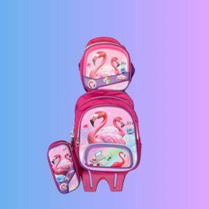 CARTABLE F12+TROUSSE +PANIER FLAMINGO