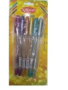 STYLO POCHETTE DE 6 GLITER KRISH